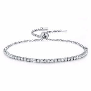 STERLING SILVER ADJUSTABLE CZ BRACELET 💎